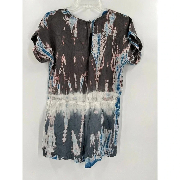 Earthbound Trading Co Gray/Blue Tie Dye Romper Size Small New With Tags - Picture 7 of 10